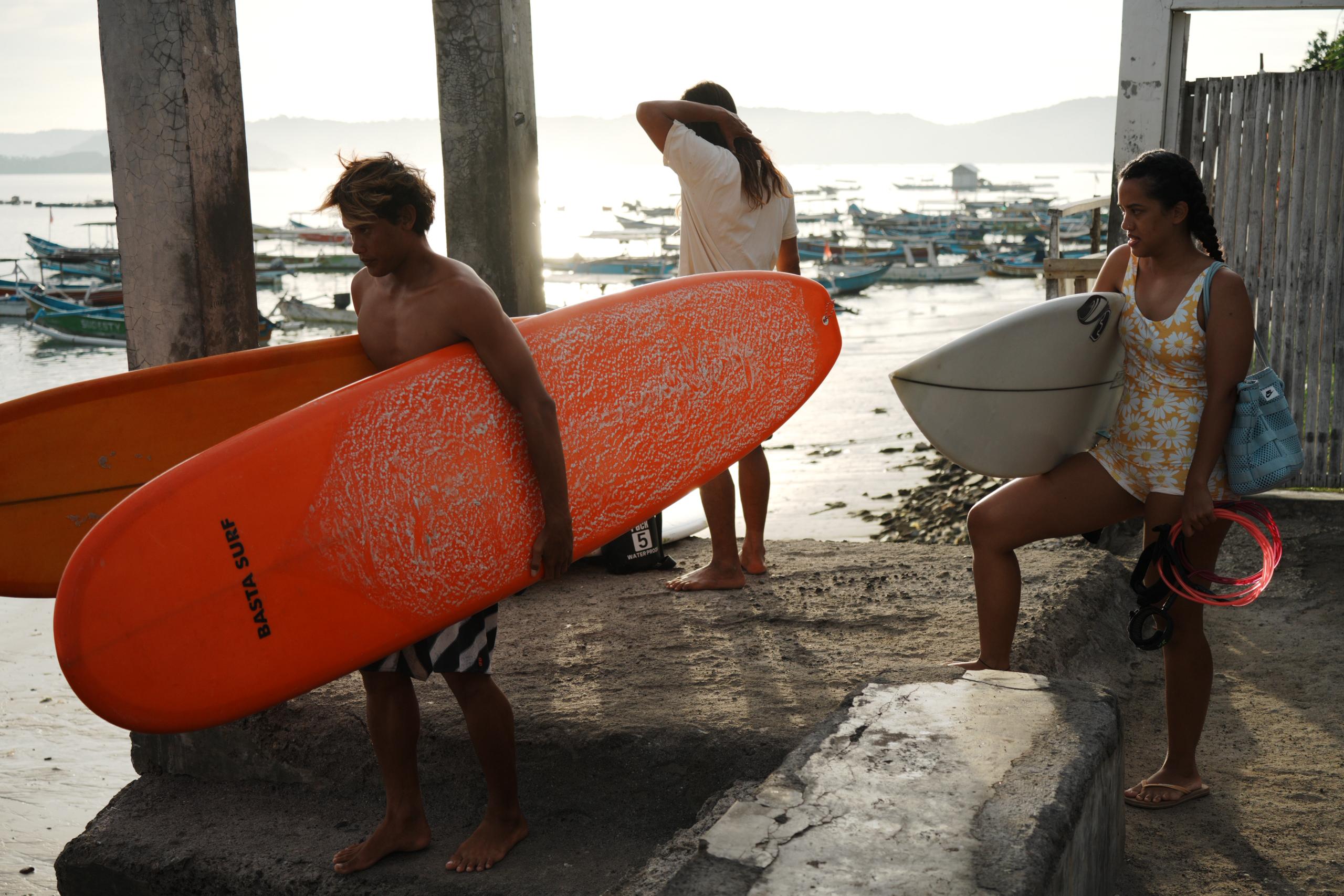 Heading to the break at sunrise, Lombok